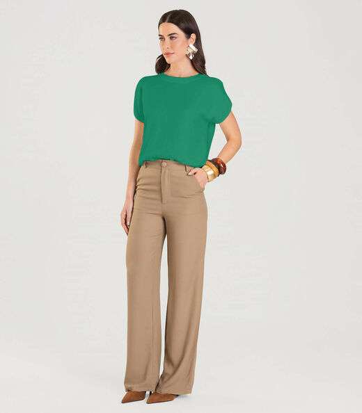Image_Blusa Feminina Com Recorte Manga Dianna Verde