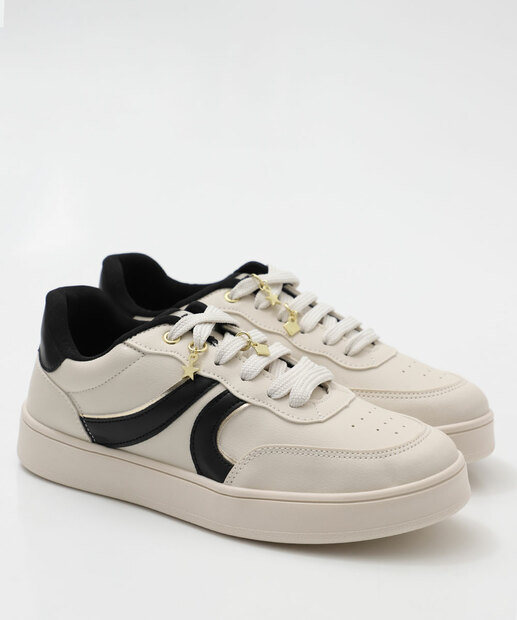 Tênis Feminino Casual Recortes Marisa Branco