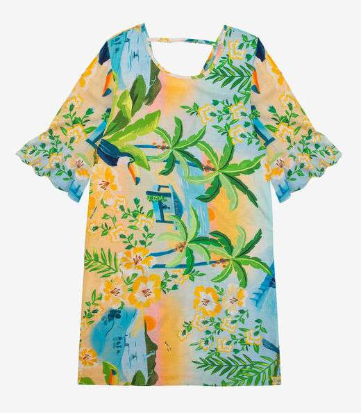 Vestido Feminino Estampado Infinita Cor Rosa