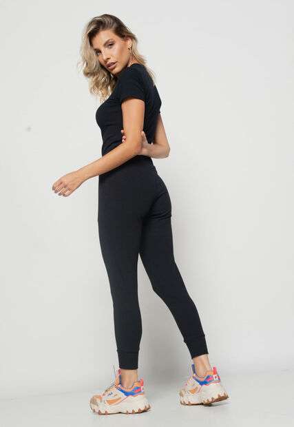 Kit 2 Blusas  Básicas Comfy Malha Canelada Preta e Grafite