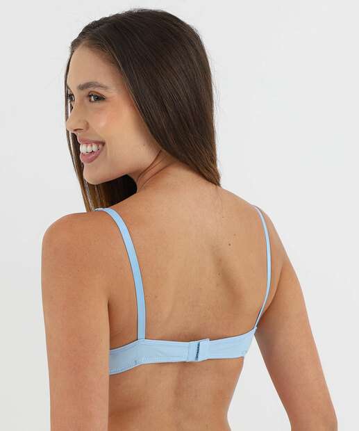 Sutiã Com Base E Com Bojo Canelado Marisa Azul