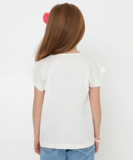 Blusa Infantil Estampa Hello Kitty Tam 4 a 10 Off White
