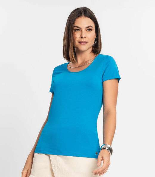 Blusa Feminina Básica Visco Tricot Rovitex Azul