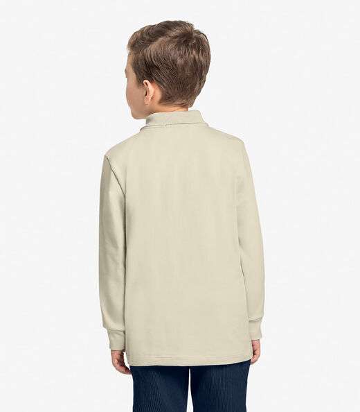 Polo Infantil Masculino Manga Longa Trick Nick Bege