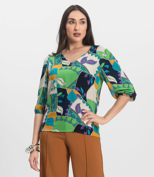 Image_Blusa Manga Curta Infinita Cor Verde