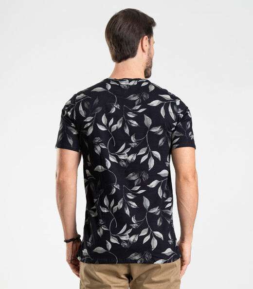 Camiseta em Meia Malha Masculina Diametro Preto