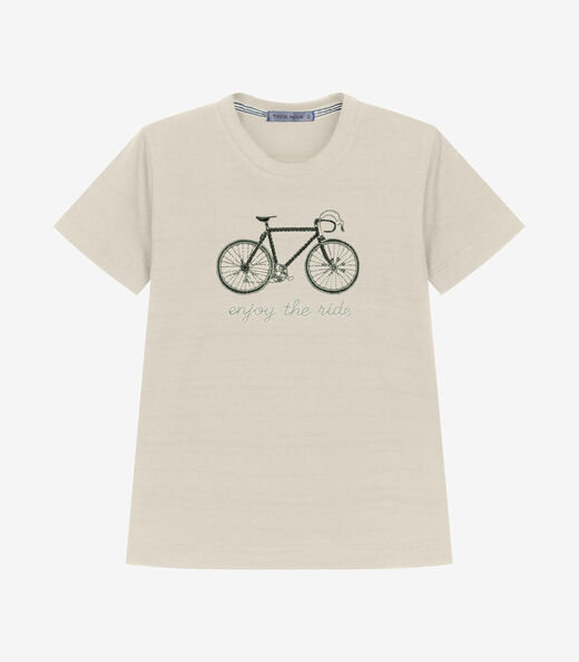 Image_Camiseta Infantil Meia Malha Estampa Trick Nick Bege