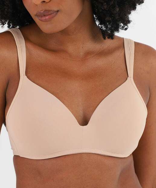 Sutiã Top Com Bojo Alça Reforçada Marisa Bege