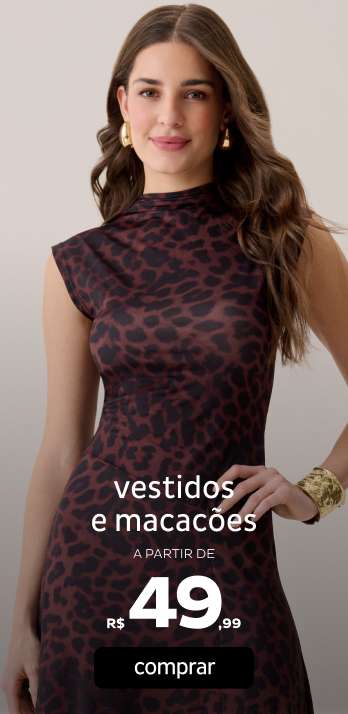 Vestido e macacões a partir de R$49,99