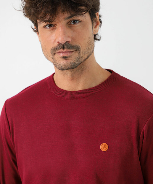 Suéter Masculino Tricô Básico Marisa Vinho
