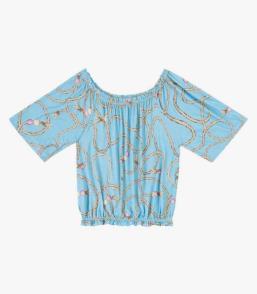 Blusa Feminina Ciganinha Infinita Cor Azul