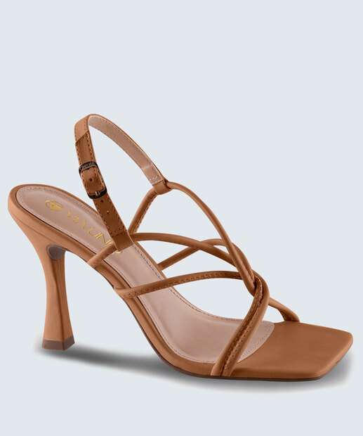 Sandália Salto Fino Feminina Tiras Via Uno