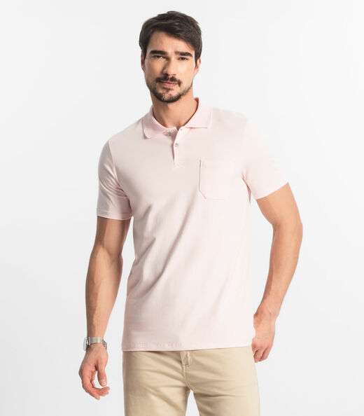 Image_Polo Masculina Com Bolso Cotton Leve Diametro Rosa