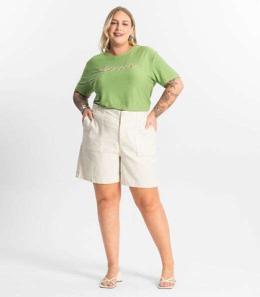 Blusa Viscose Plus Size Secret Glam Verde