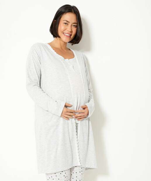 Robe Gestante Recorte Renda Marisa