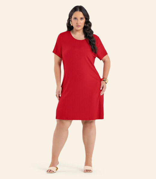 Vestido Feminino Plus Size Secret Glam Vermelho