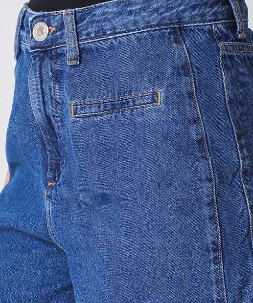 Short Jeans Feminino Cintura Alta Marisa Azul