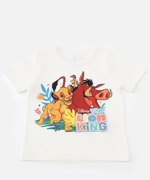 Conjunto Infantil Rei Leão Disney Tam 1 a 3 Off White