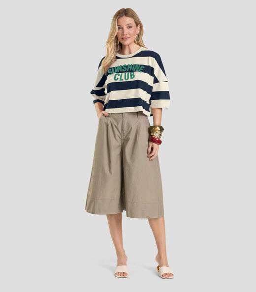 T- Shirt Feminina Cropped Dianna Azul