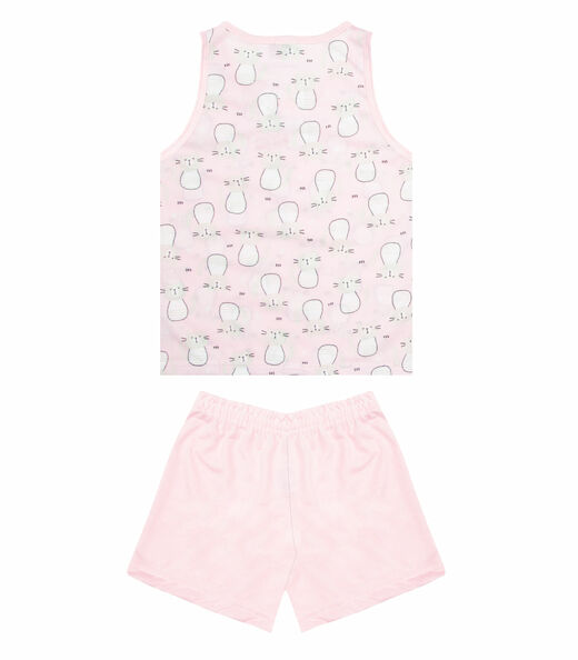 Pijama Infantil Feminino Regata Estampado Jucatel Rosa