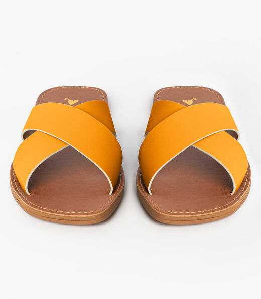 Sandália Rasteirinha Com Tiras Largas Select Marrom