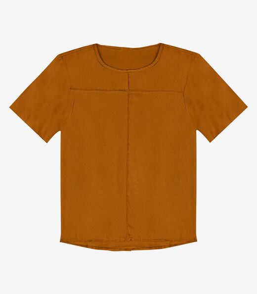 Blusa Feminina Com Recortes Frontais Infinita Cor Marrom