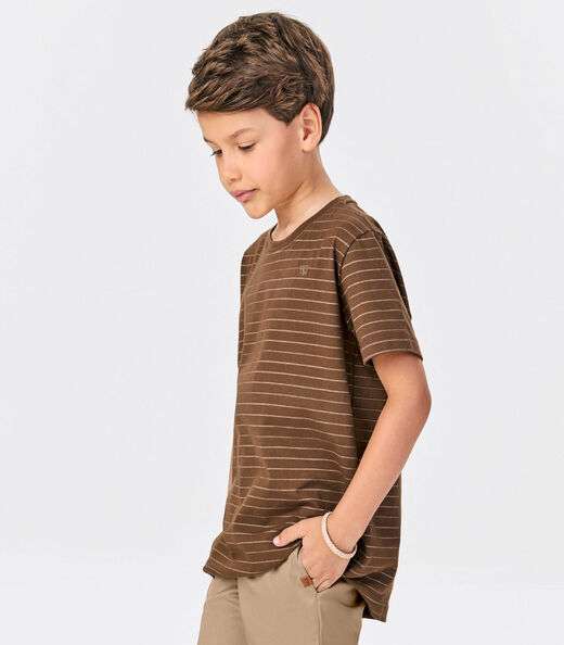 Conjunto Infantil Camiseta Com Bermuda Trick Nick Marrom