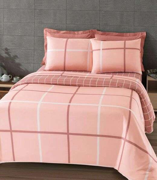 Jogo De Cama Queen 4 Peças Lar E Lazer Rosa