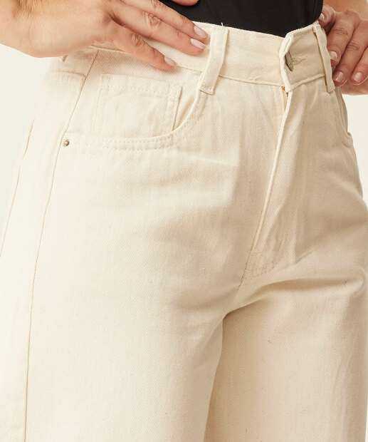 Calça Wide Leg Feminina Sarja Marisa