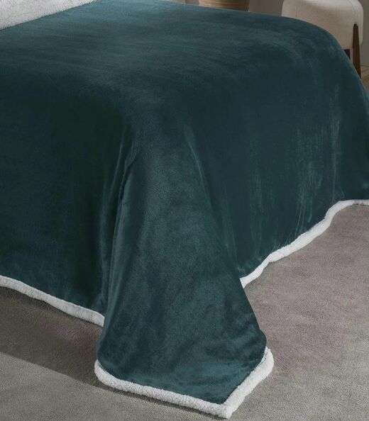 Cobertor Sherpa Dupla Face Casal Lar E Lazer Verde