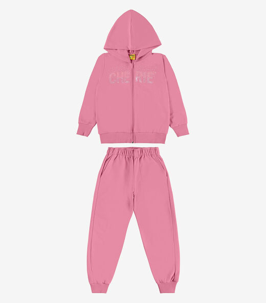 Conjunto Jaqueta  e Calça Moletom Rovi Kids Rosa