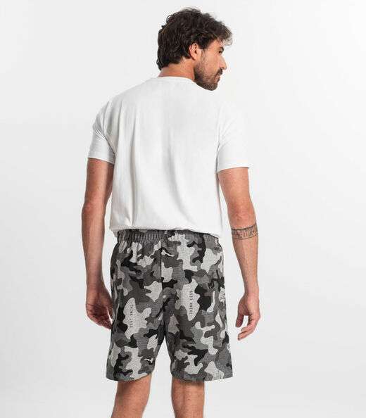 Bermuda Masculina Estampada Rovitex Cinza