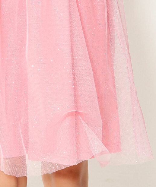 Vestido Infantil Manga Longa Tule Tam 4 a 10