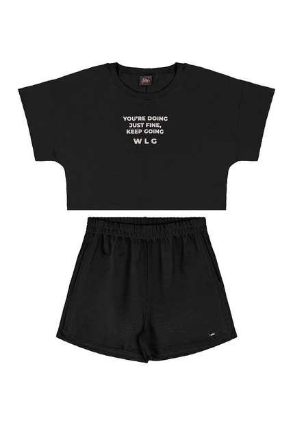Conjunto Blusa Short Moletom Gloss