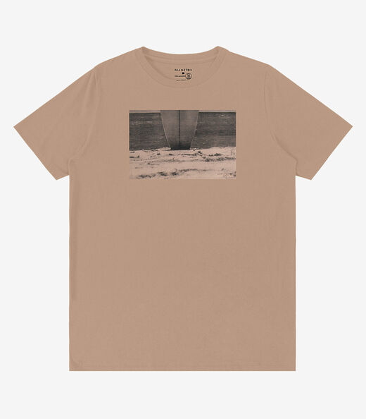 Camiseta Masculina Meia Malha Diametro Marrom