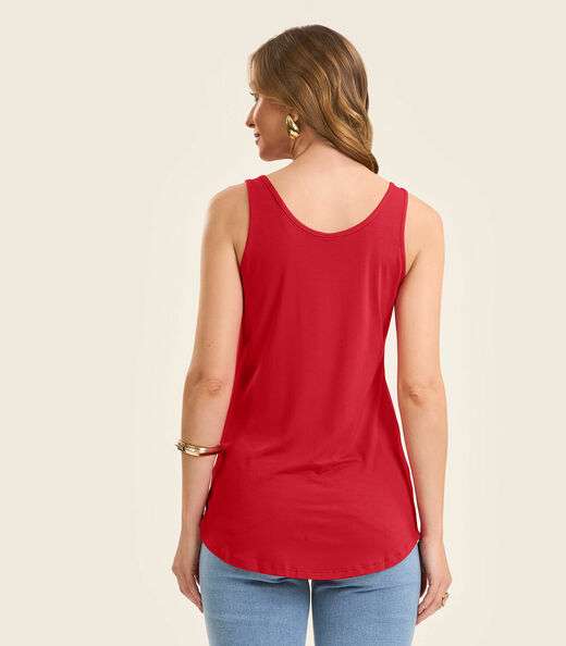 Regata Feminina Básica em Viscotorcion Rovitex Vermelho