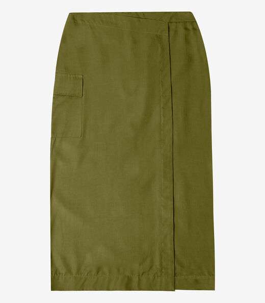 Saia Midi Com Fenda Endless Verde