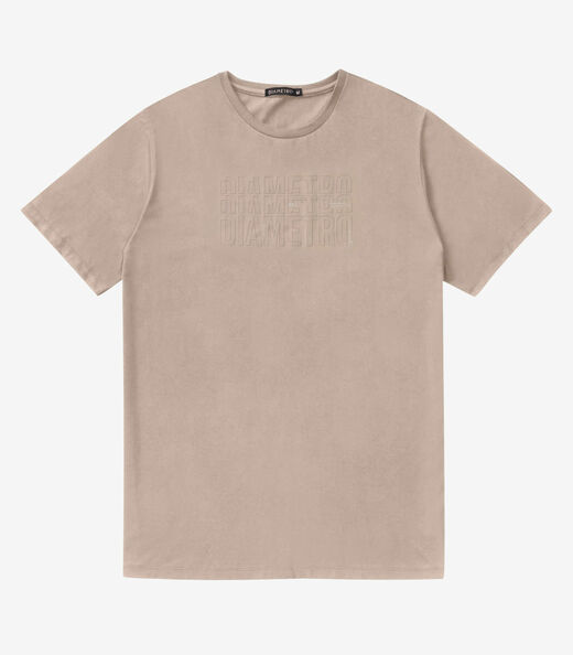 Camiseta Masculina Meia Malha Diametro Marrom
