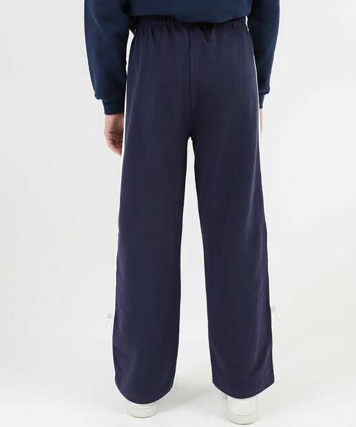 Calça Juvenil Wide Leg Moletinho Marisa Tam 10 a 16 Azul