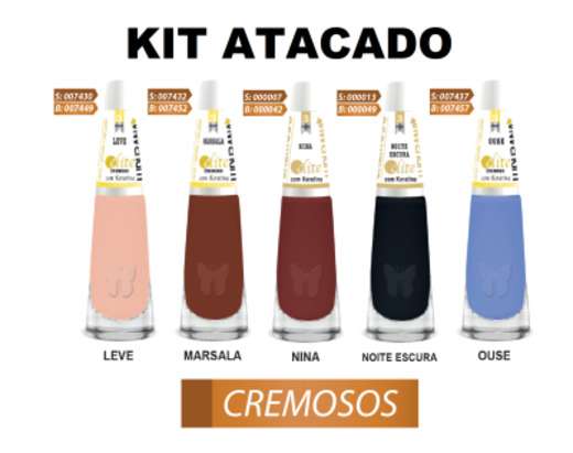Kit C/ 5 Unid De Esmaltes Ludurana Cremoso