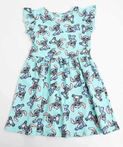 Vestido Infantil Stitch Tam 1 a 3 Azul