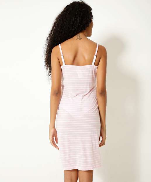 Camisola Gestante Listrada Recorte Renda Marisa  