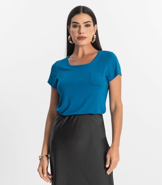 Image_Blusa Feminina Viscotorcion Com Bolso Rovitex Azul