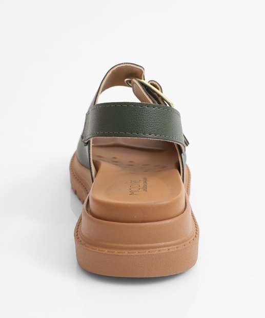Sandália Flatform Feminina Fivela Modare Verde