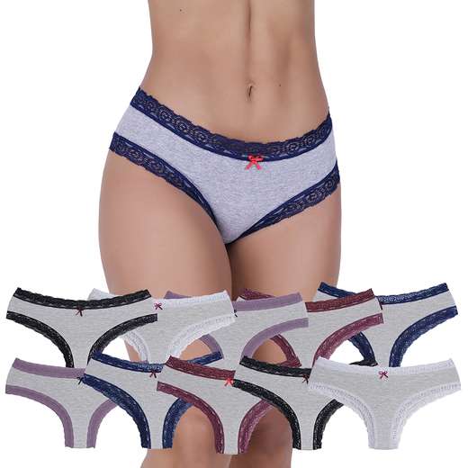 Image_Kit 10 Calcinhas Boneca Algodão Concept Lingerie Multicolorido