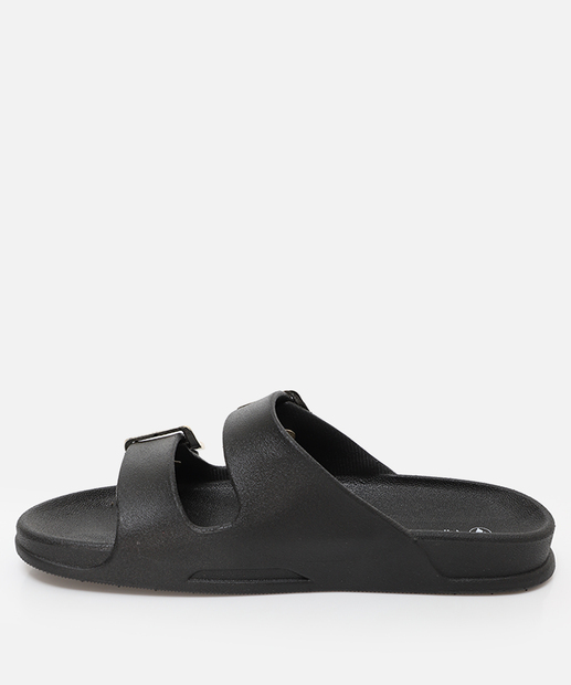 Rasteirinha Birken Feminina Fivela Via Uno Preto