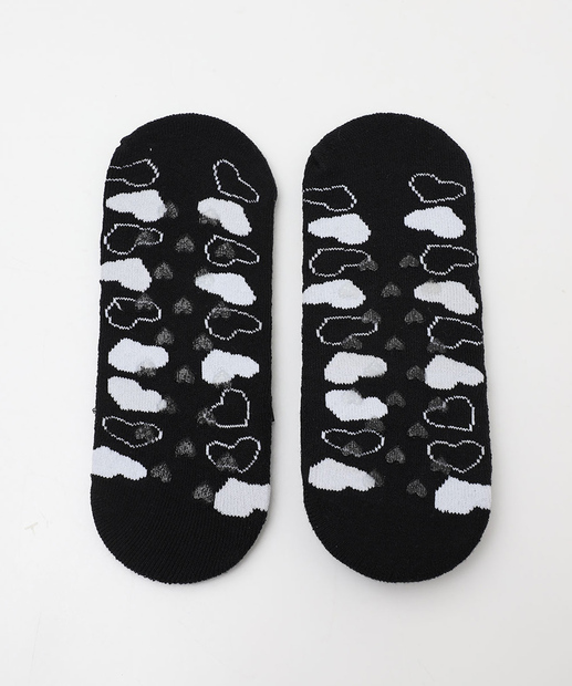 Meia Sapatilha Feminina Antiderrapante Corações Marisa Preto