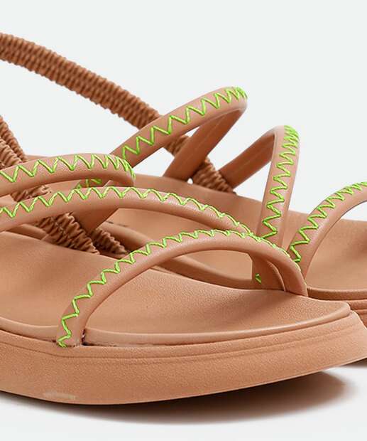 Sandália Flatform Feminina Tiras Moleca