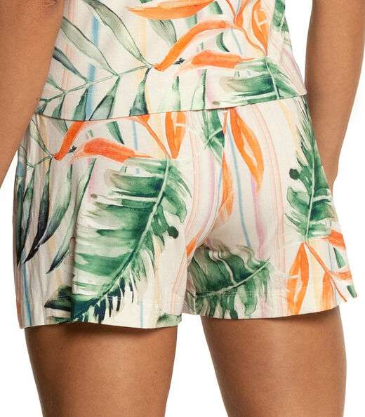 Shorts Feminino Estampado Endless Bege