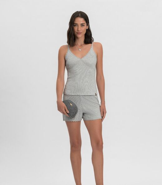 Image_Pijama Curto Feminino Mensageiro Dos Sonhos Cinza